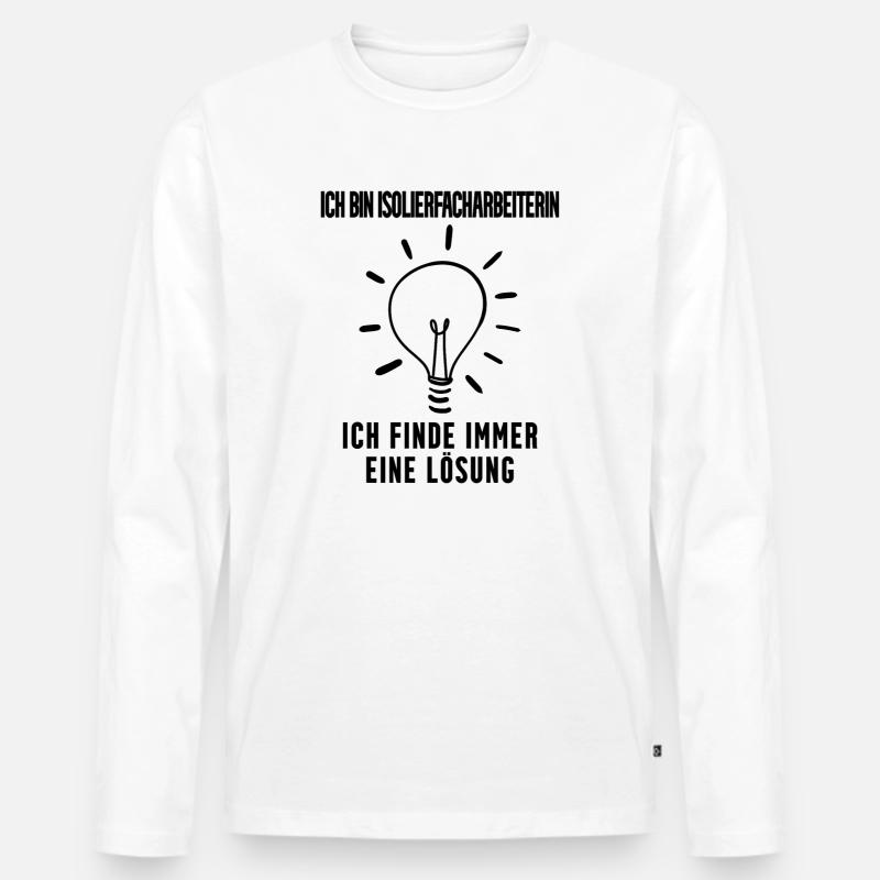 Isolierfacharbeiterin - Männer Premium Bio Langarmshirt - Weiß