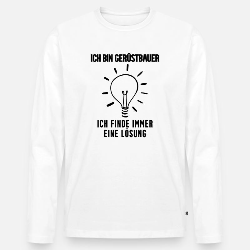 Gerüstbauer - Männer Premium Bio Langarmshirt - Weiß