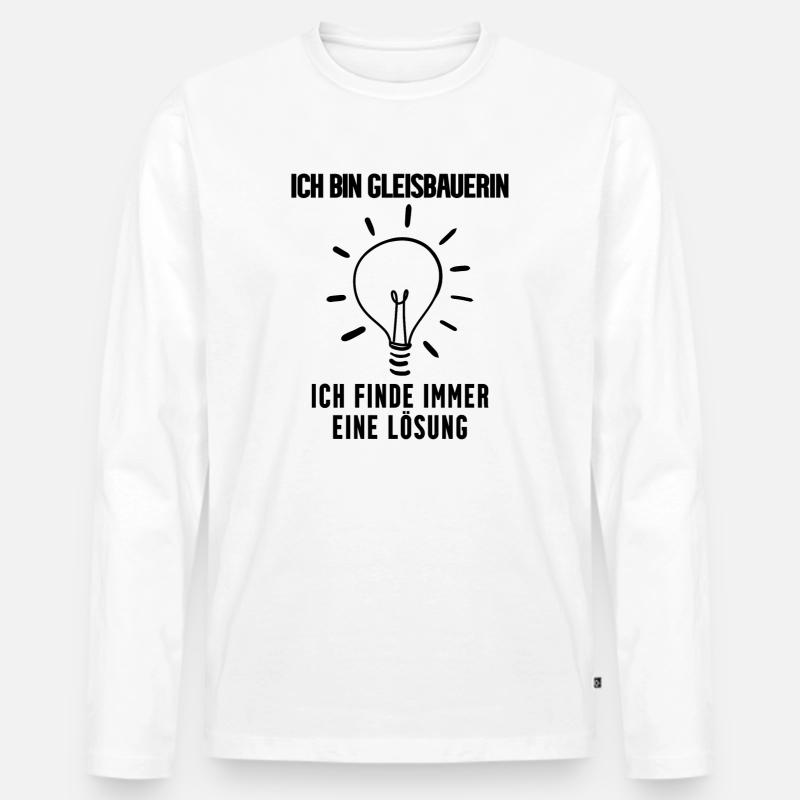 Gleisbauerin Beruf - Männer Premium Bio Langarmshirt - Weiß