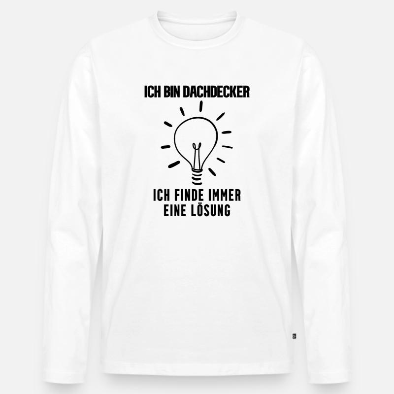 Dachdecker - Männer Premium Bio Langarmshirt - Weiß
