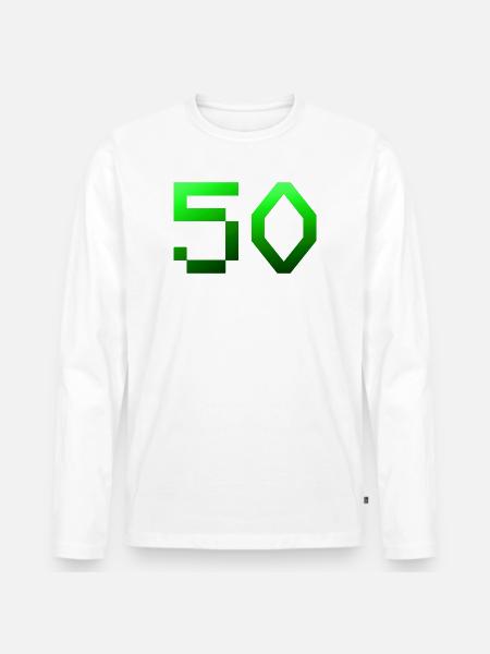 für alle, 50 Pixelig - Männer Premium Bio Langarmshirt - Weiß