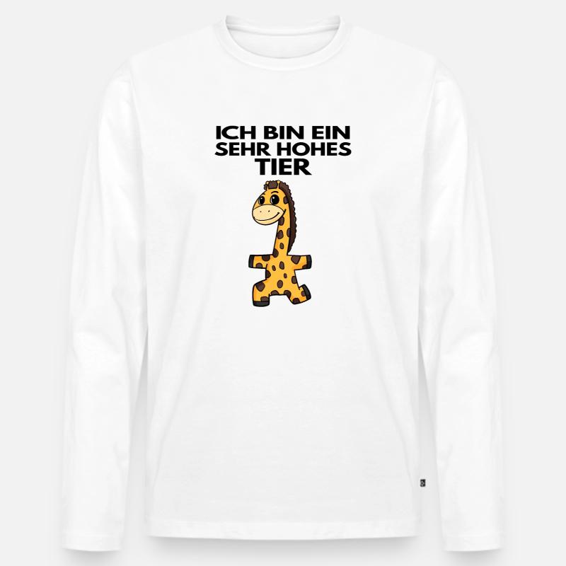 Teamleiter Giraffe Trainer Leitung Chef - Männer Premium Bio Langarmshirt - Weiß