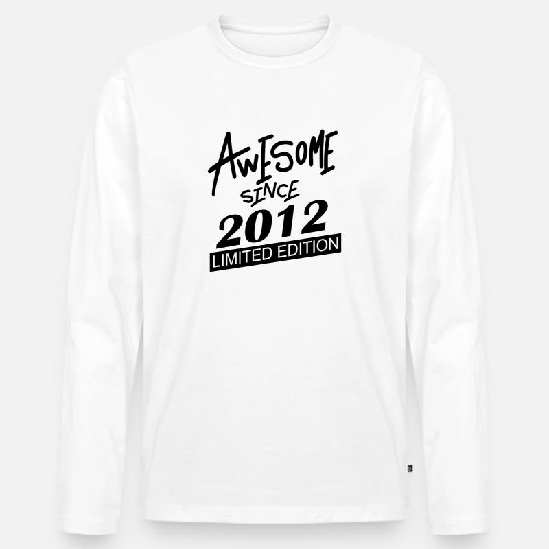 2012 - Jahrgang 2012 - Männer Premium Bio Langarmshirt - Weiß