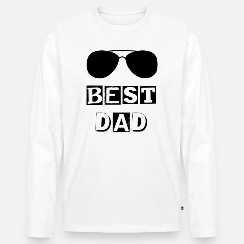 Typografie beste DAD-Lünette - Männer Premium Bio Langarmshirt - Weiß