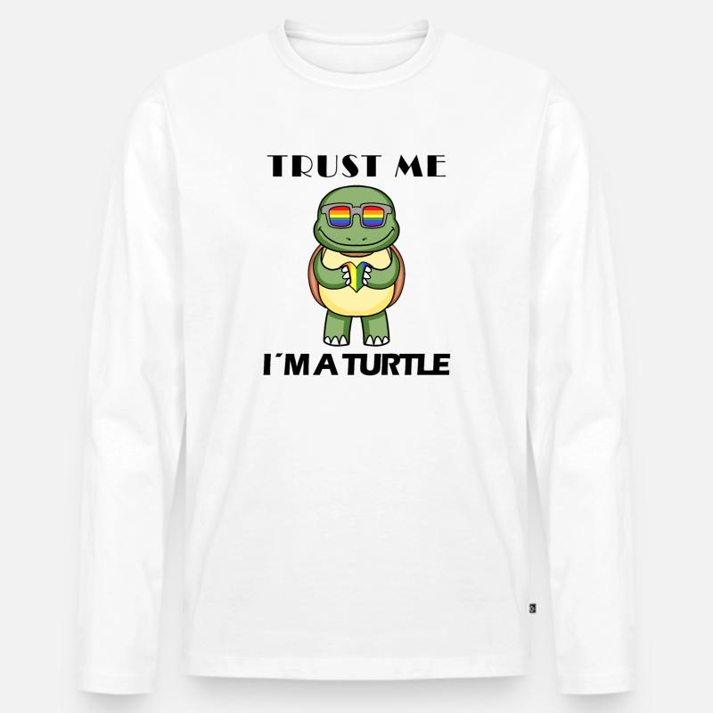Schildkröte - Männer Premium Bio Langarmshirt - Weiß
