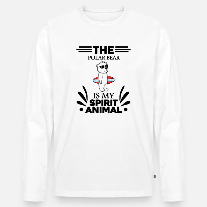 Eisbär Polarbär Bär - Männer Premium Bio Langarmshirt - Weiß