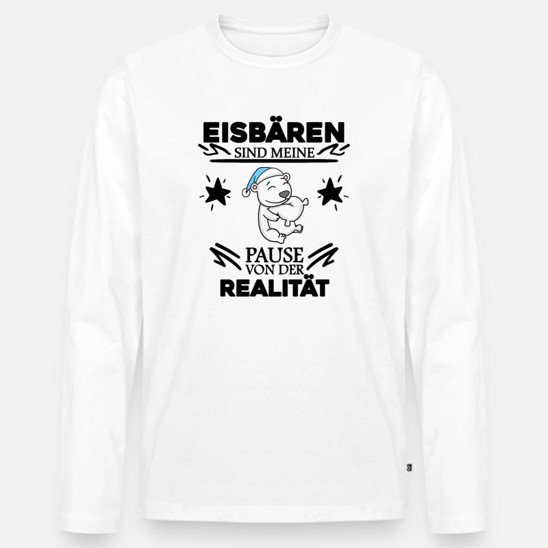 Eisbär - Männer Premium Bio Langarmshirt - Weiß