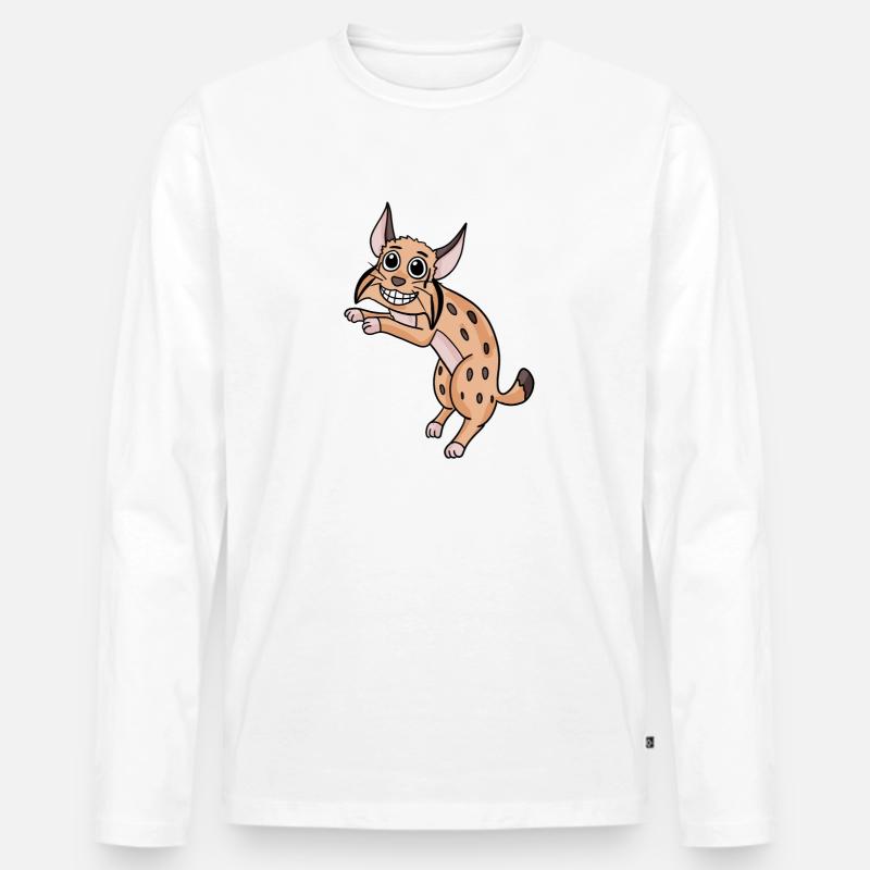Pardelluchs Luchs Wildkatze Iberischer Luchs - Männer Premium Bio Langarmshirt - Weiß
