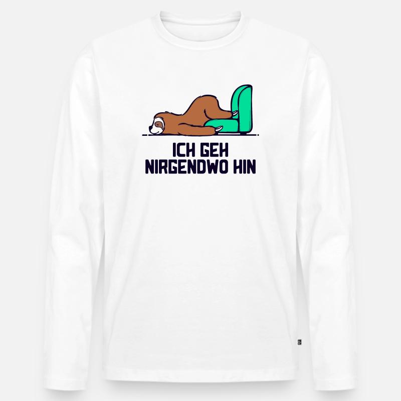 Säugetier Tier faultier Statement Langschläfer - Männer Premium Bio Langarmshirt - Weiß