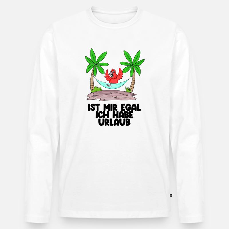 Urlaub - Männer Premium Bio Langarmshirt - Weiß