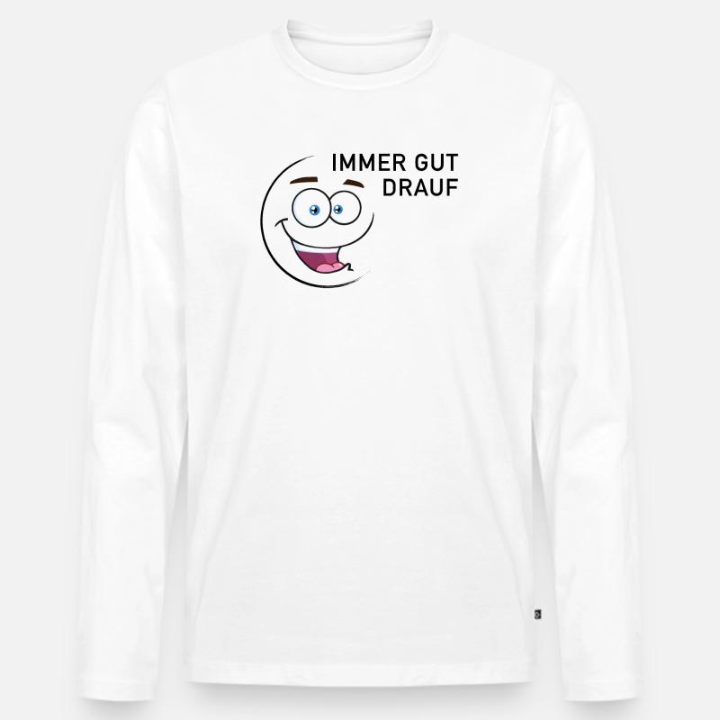 Immer gut drauf | smiley - Männer Premium Bio Langarmshirt - Weiß