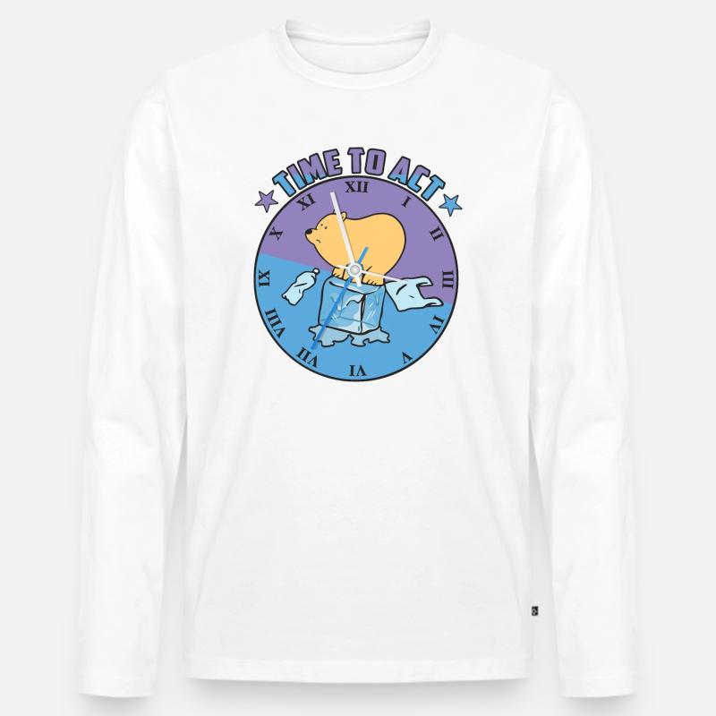 Eisbär auf eis - Männer Premium Bio Langarmshirt - Weiß