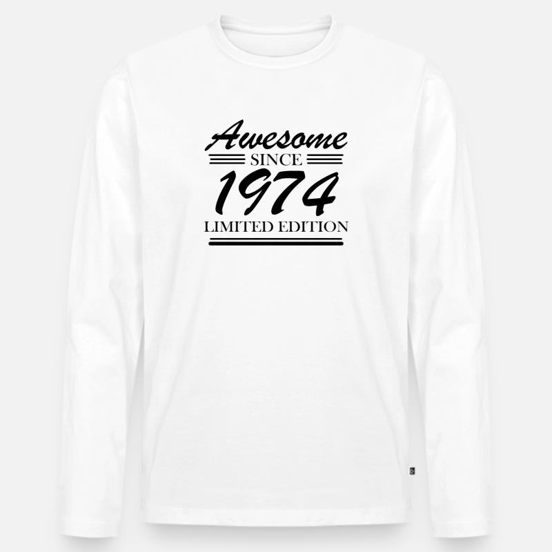 1974 - Männer Premium Bio Langarmshirt - Weiß