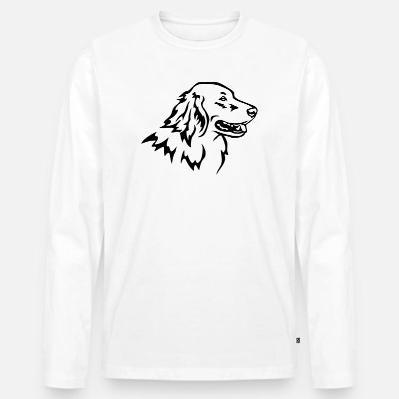 Hovawart Kopf - Männer Premium Bio Langarmshirt - Weiß