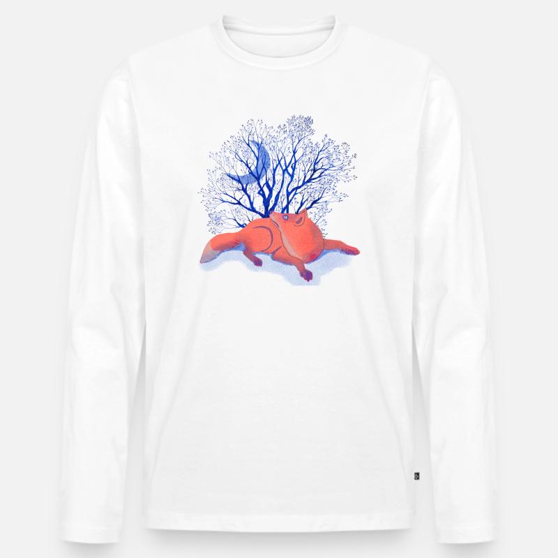 Mondträume unter Blauem Baum - Männer Premium Bio Langarmshirt - Weiß