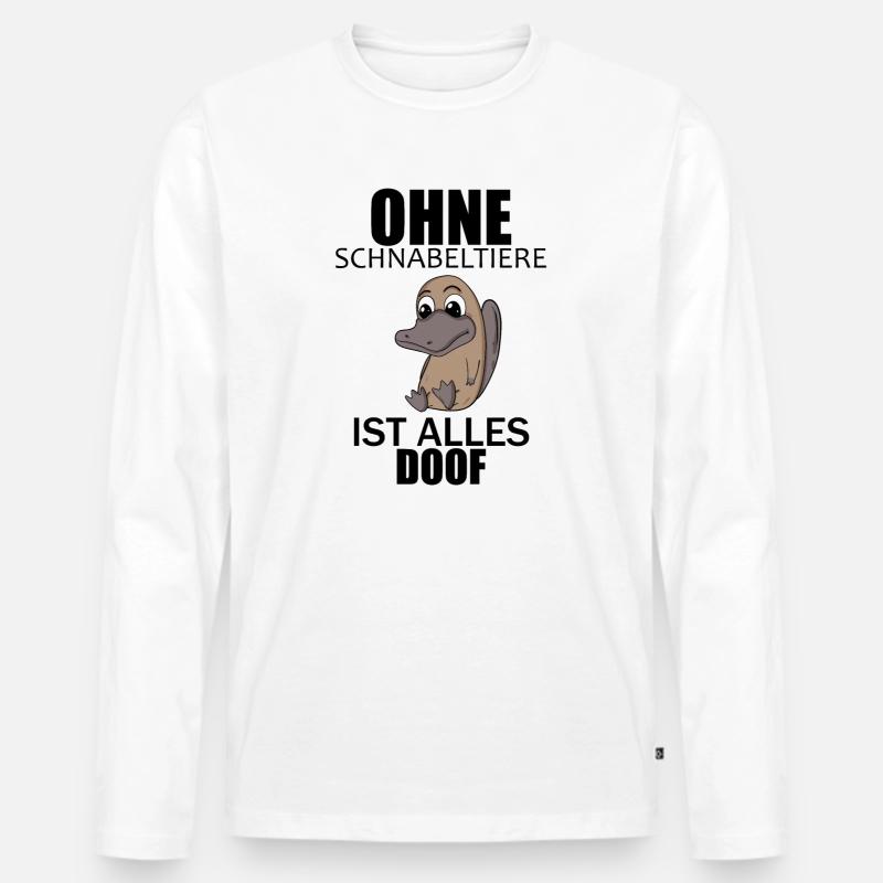 Schnabeltier - Männer Premium Bio Langarmshirt - Weiß