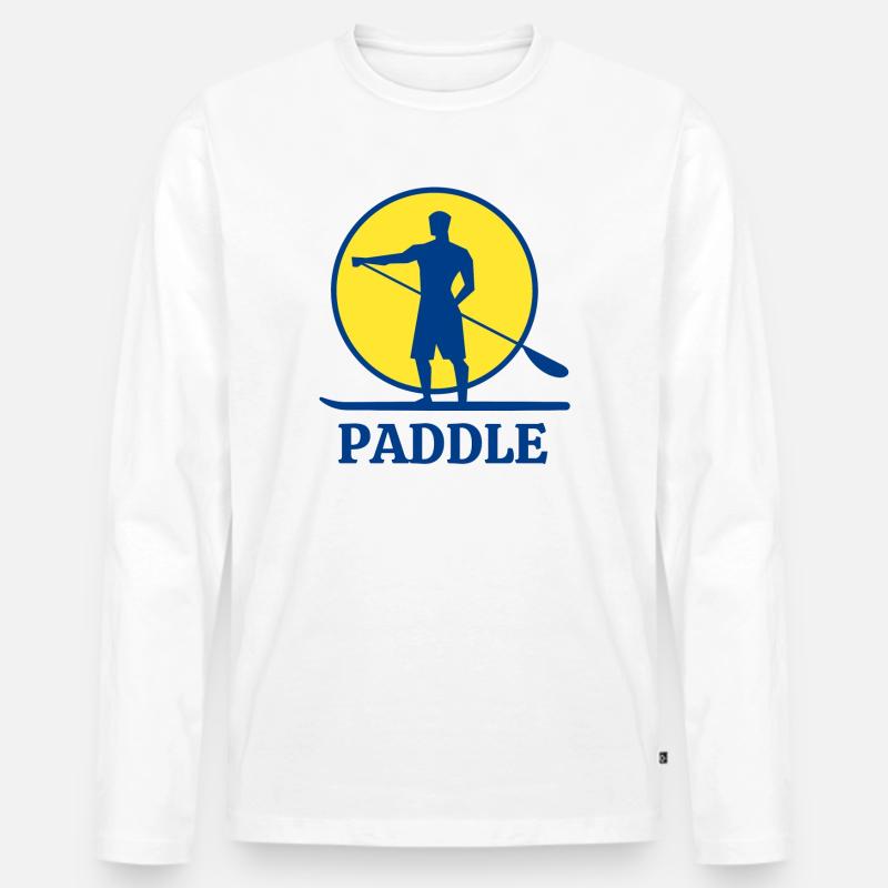 Paddel, Paddelventilator, Aufstehen - Männer Premium Bio Langarmshirt - Weiß