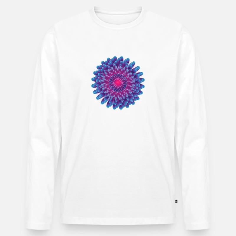 Vektor Blume - Männer Premium Bio Langarmshirt - Weiß