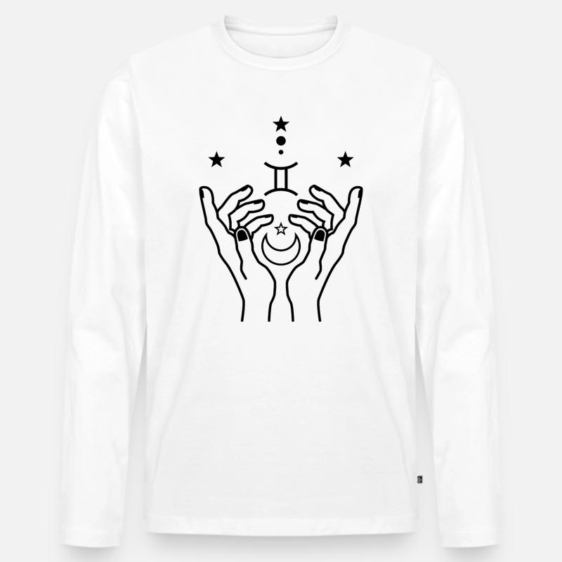 Zwillinge Tierkreis-Astrologie - Männer Premium Bio Langarmshirt - Weiß