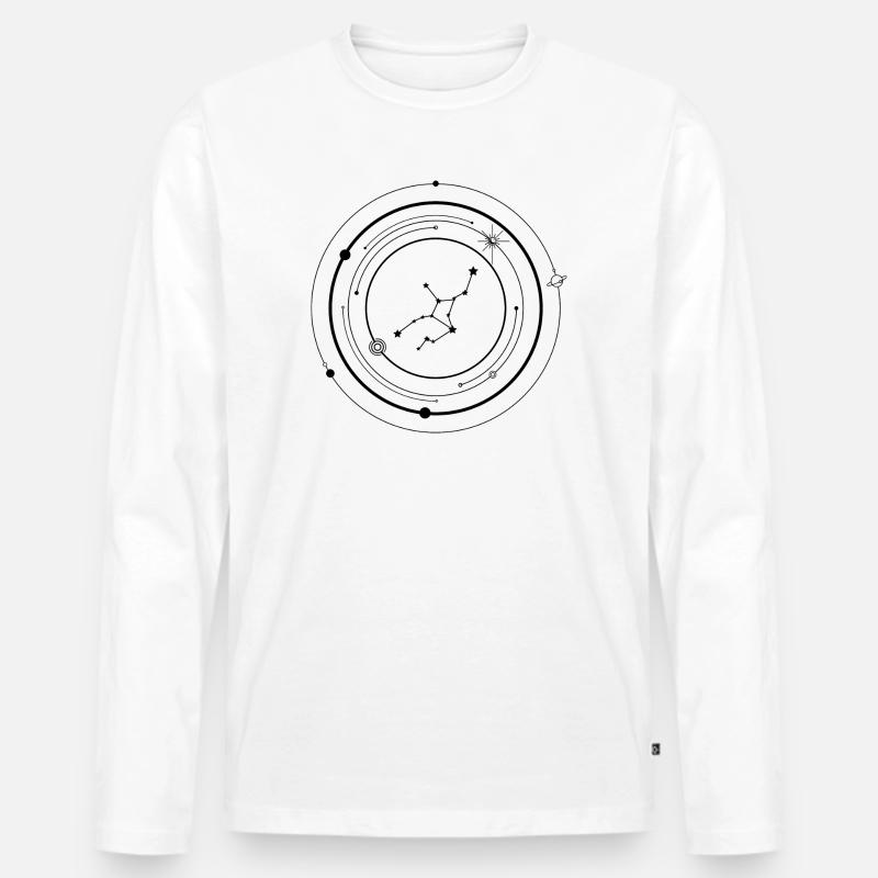 Mitternachts-Starburst-Silhouette - Männer Premium Bio Langarmshirt - Weiß