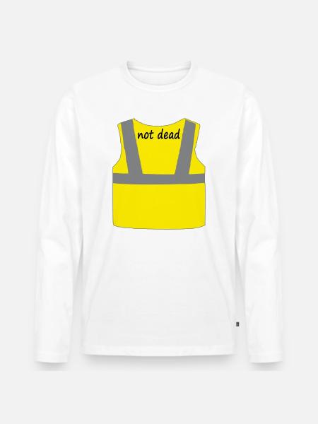 Yellow vest - Men's Premium Organic Long Sleeve Shirt - white