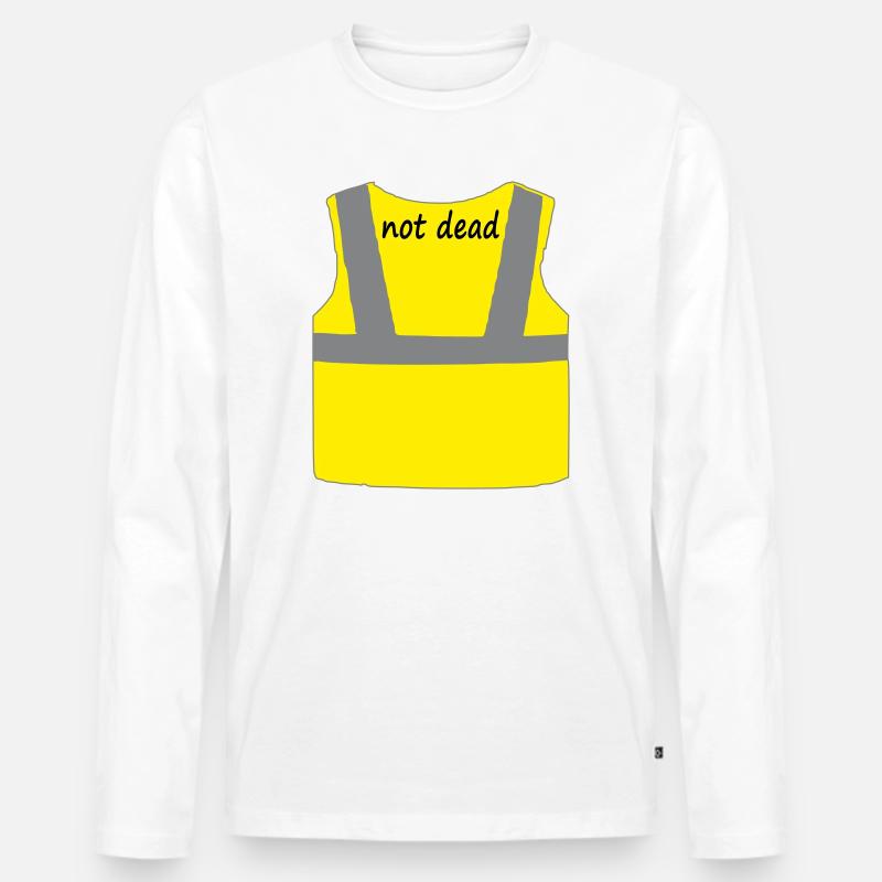 Gelbe Weste - Männer Premium Bio Langarmshirt - Weiß