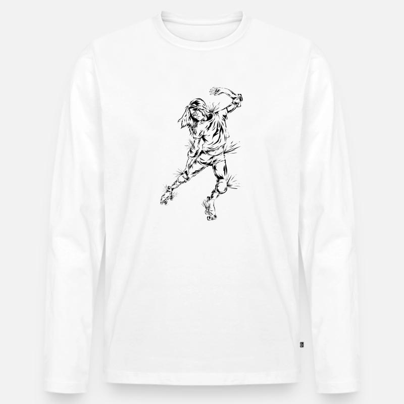 Rollschuhe Roller Skating - Männer Premium Bio Langarmshirt - Weiß
