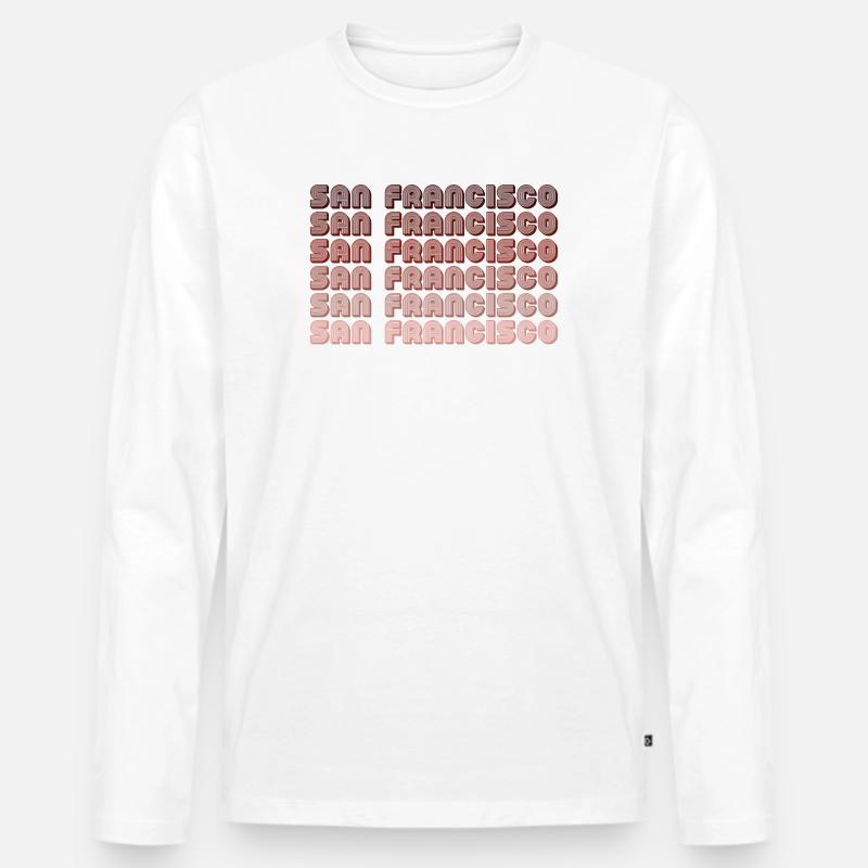 San Francisco Grid Gradient Pattern - Men's Premium Organic Long Sleeve Shirt - white