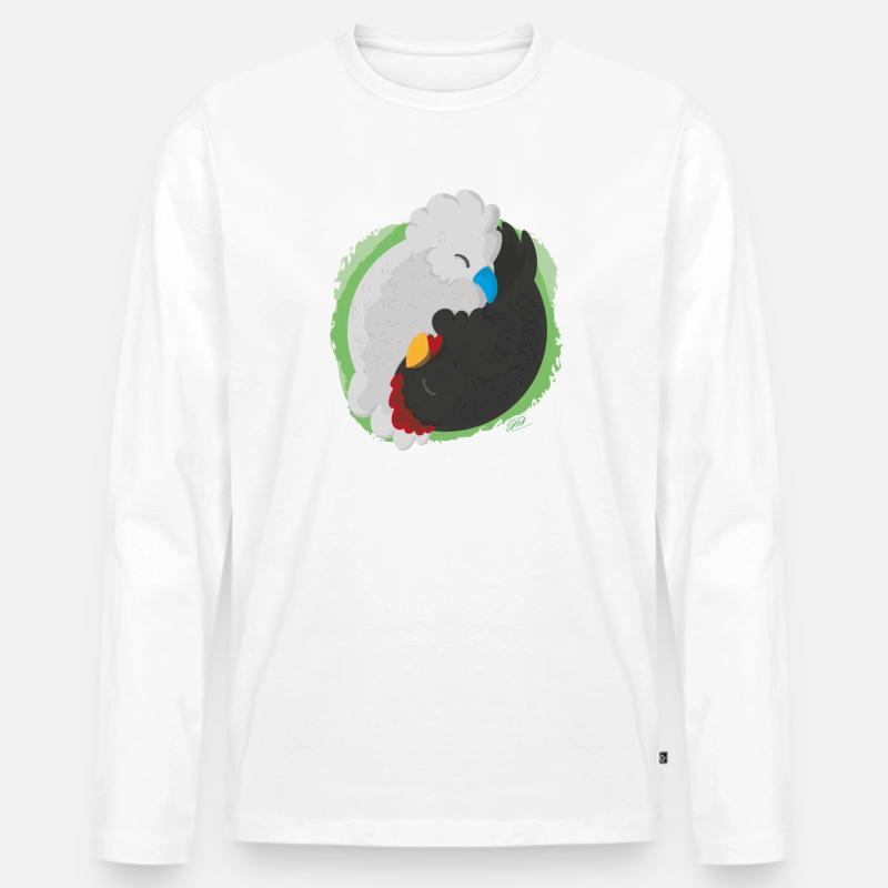 Jing Jang Hühner - Männer Premium Bio Langarmshirt - Weiß