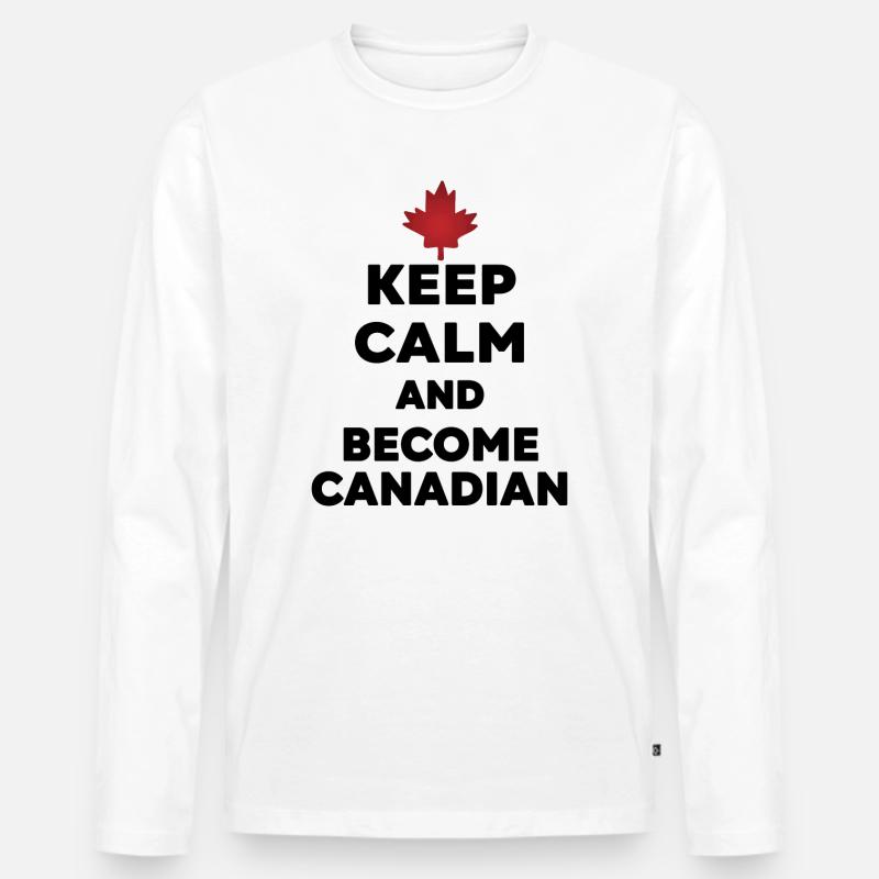 Keep Calm Werde Kanadier - Männer Premium Bio Langarmshirt - Weiß
