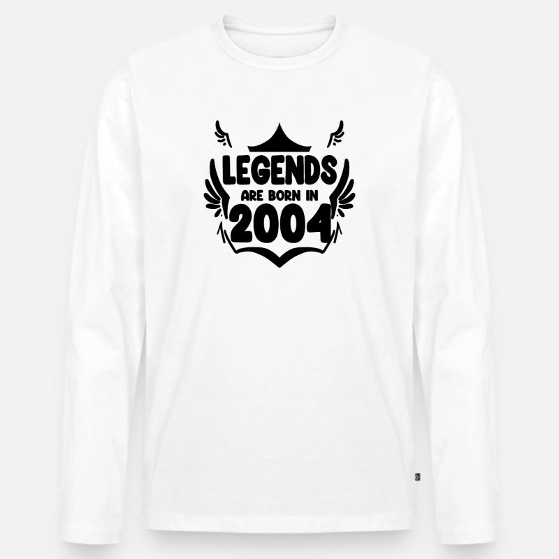 2004 - Jahrgang 2004 - Männer Premium Bio Langarmshirt - Weiß