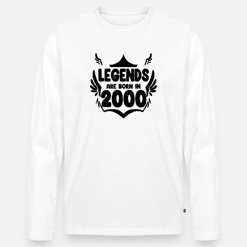 2000 - Männer Premium Bio Langarmshirt - Weiß
