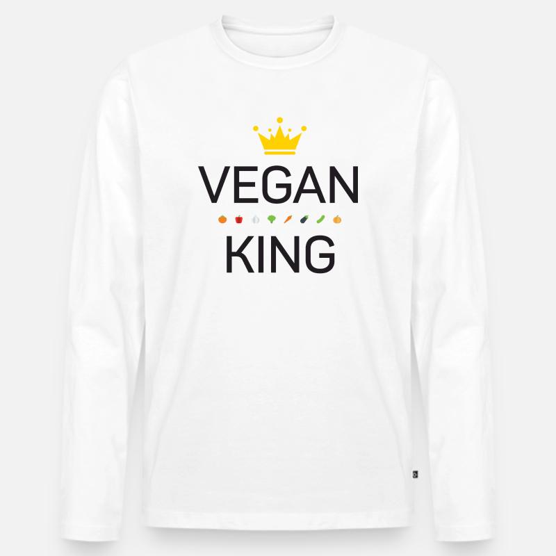 Veganer König - Männer Premium Bio Langarmshirt - Weiß