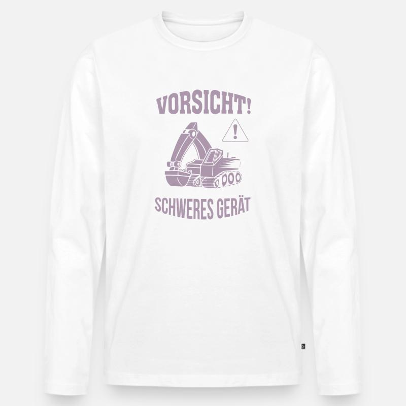 Bagger Baggerfahrer Baugeräteführer Schweres Gerät - Männer Premium Bio Langarmshirt - Weiß