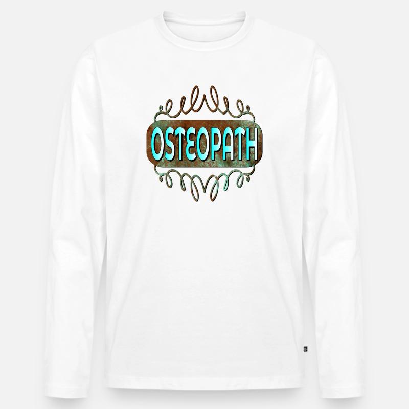OSTEOPATHIE THERAPIE - BERUF THERAPEUT OSTEOPATH - Männer Premium Bio Langarmshirt - Weiß