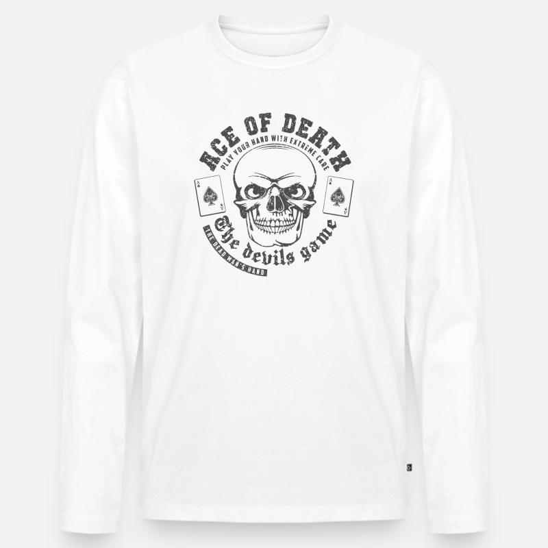 Ass des Todes - Männer Premium Bio Langarmshirt - Weiß