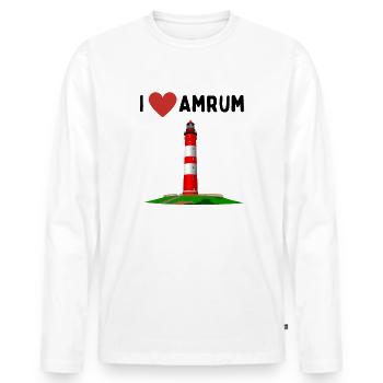J’aime Amrum - T-shirt manches longues Premium bio Homme - blanc - Devant - Nico (187cm)