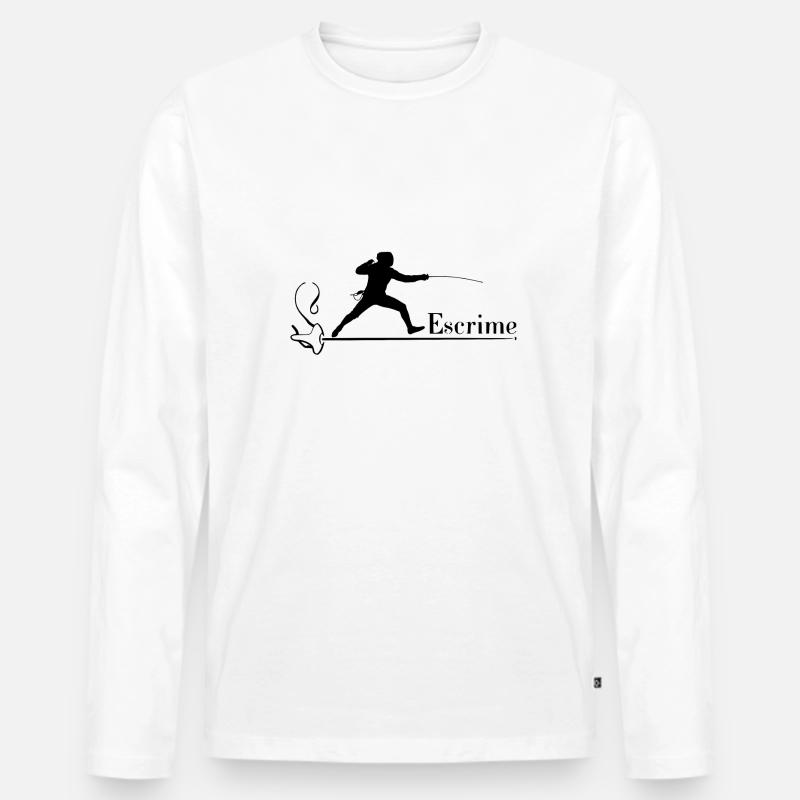 Fechten - Männer Premium Bio Langarmshirt - Weiß