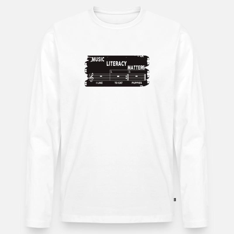 Music Literacy Matters - Männer Premium Bio Langarmshirt - Weiß