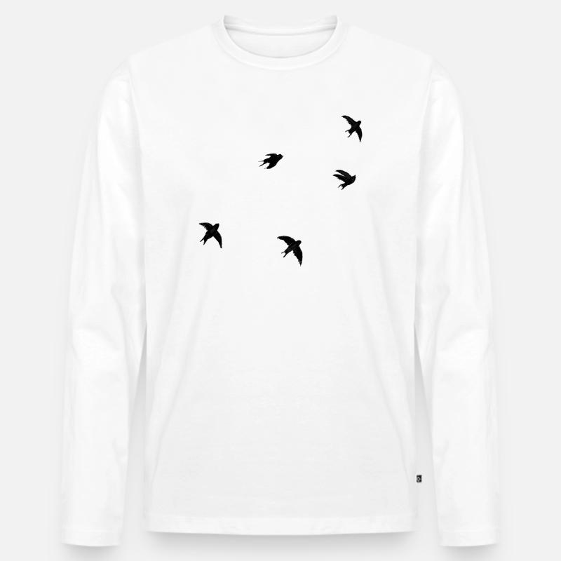 Mauersegler - Männer Premium Bio Langarmshirt - Weiß