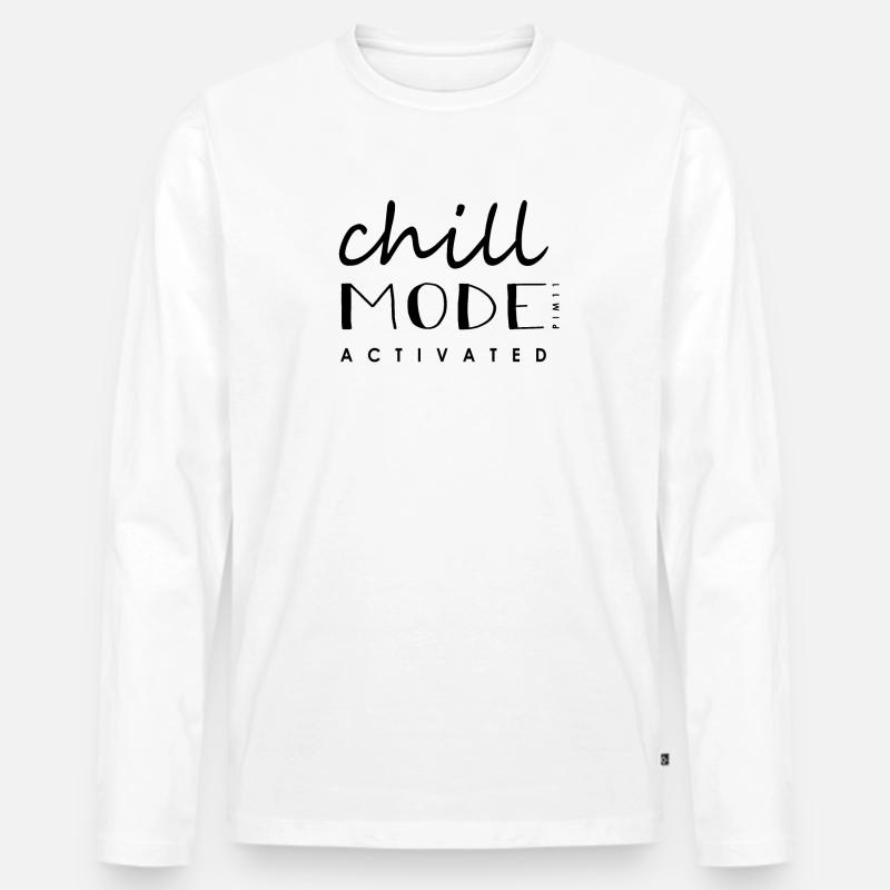 Chill Mode - Männer Premium Bio Langarmshirt - Weiß