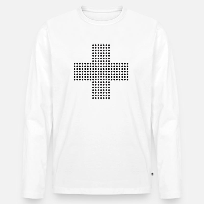 Kreuzpunkte - Männer Premium Bio Langarmshirt - Weiß