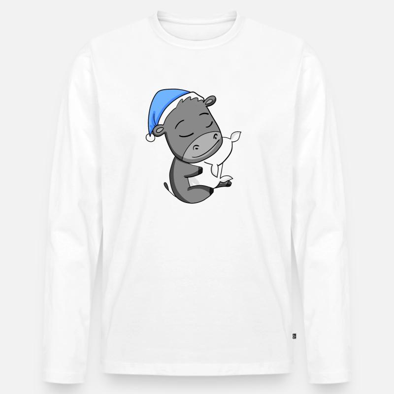Esel - Männer Premium Bio Langarmshirt - Weiß
