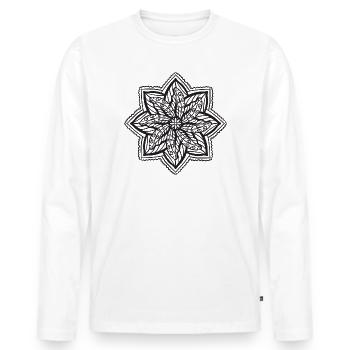 Mandala - Men's Premium Organic Long Sleeve Shirt - white - Front - Nico (187cm)
