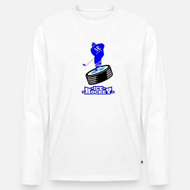 Eishockey - Männer Premium Bio Langarmshirt - Weiß