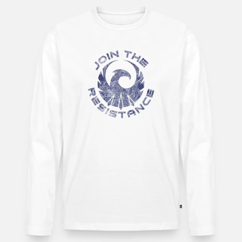 P.R.I.M Join the resistance marmor - Männer Premium Bio Langarmshirt - Weiß