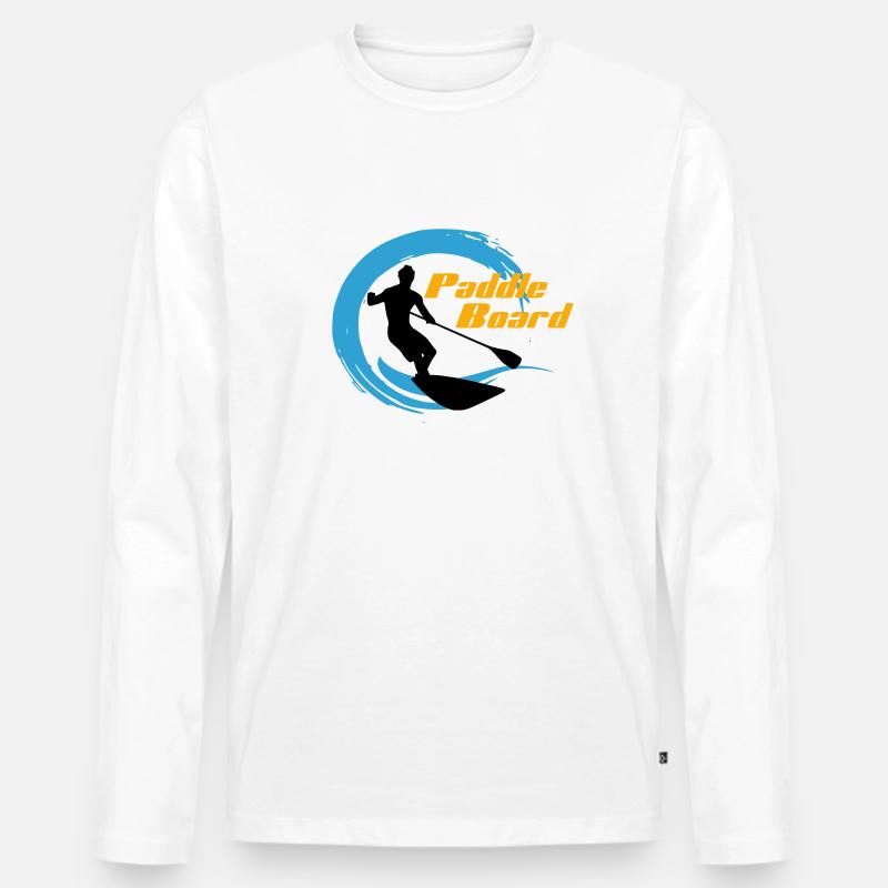 Paddel - Männer Premium Bio Langarmshirt - Weiß