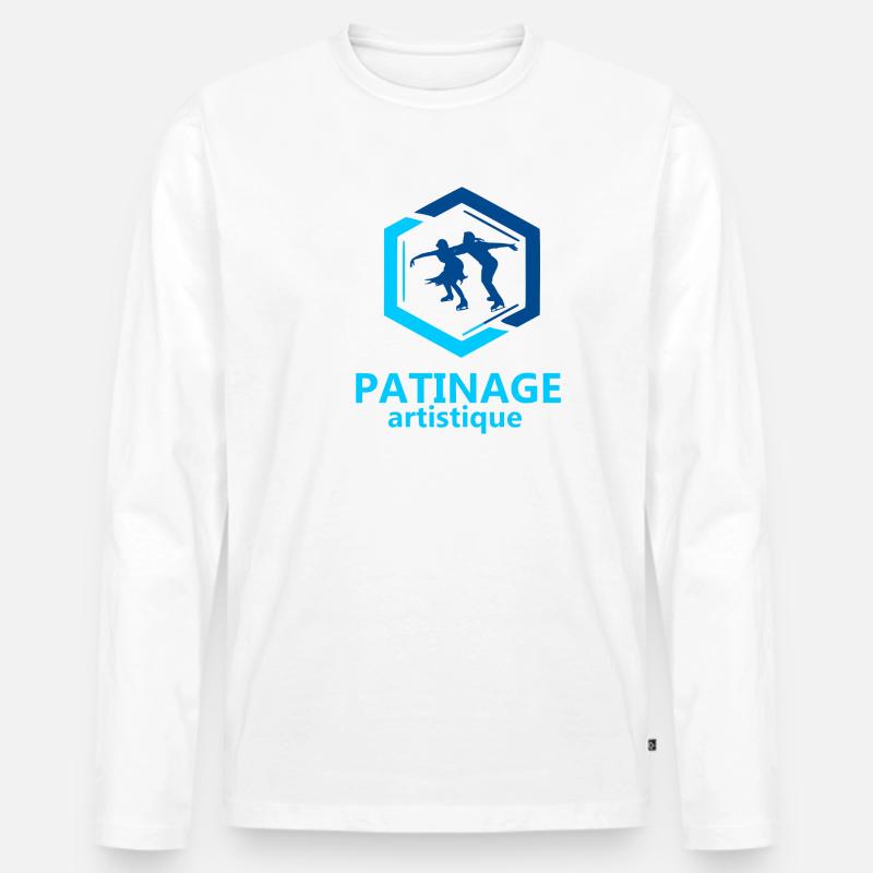 Eiskunstlauf - Männer Premium Bio Langarmshirt - Weiß