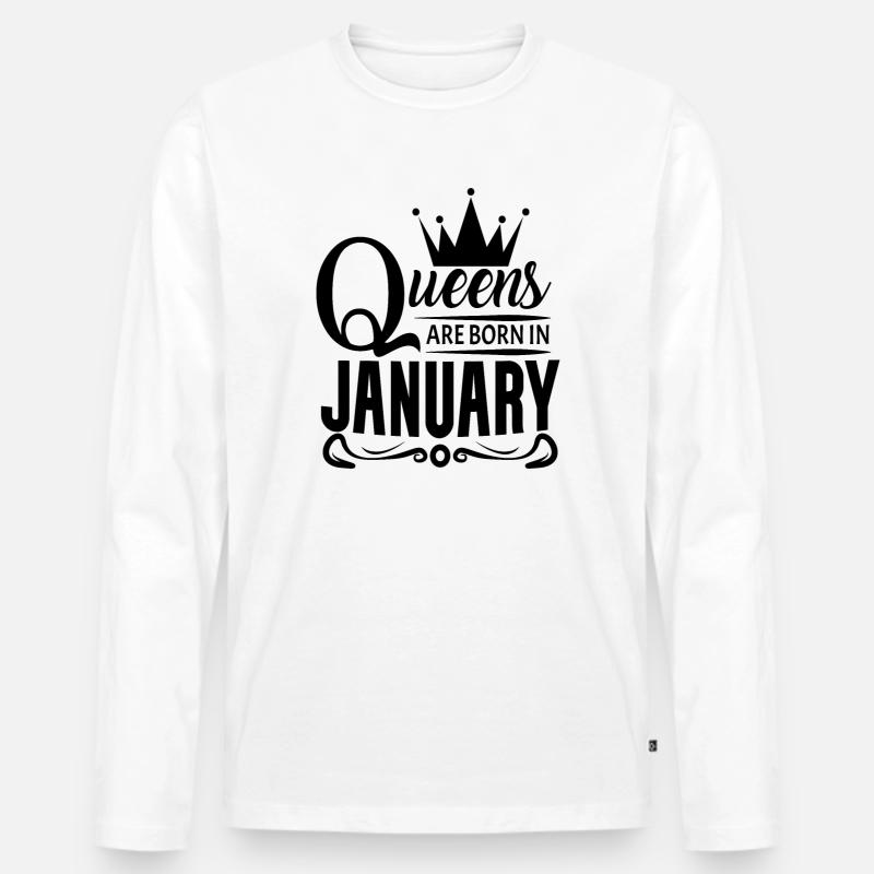 Geburtsmonat Januar - Männer Premium Bio Langarmshirt - Weiß