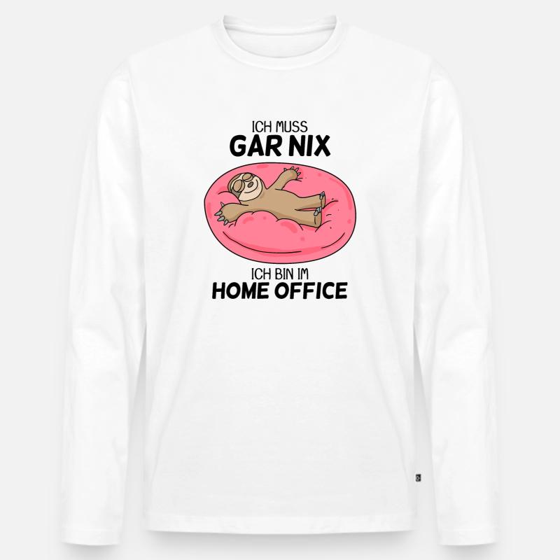 Home Office - Männer Premium Bio Langarmshirt - Weiß